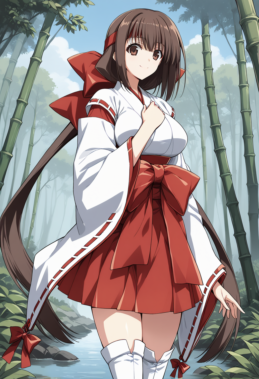 38369-3861861182-1girl, solo, (sky_1.2), smile, large breasts, (cowboy shot, dynamic pose_1.4), (full body_0.7), _pb_waka, brown eyes, brown hair.png